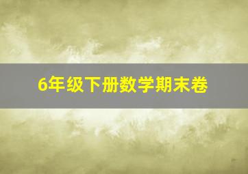 6年级下册数学期末卷