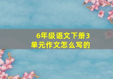 6年级语文下册3单元作文怎么写的