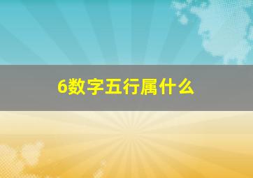 6数字五行属什么