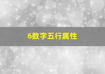 6数字五行属性