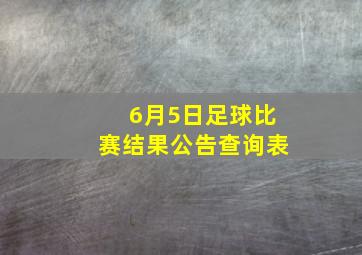 6月5日足球比赛结果公告查询表