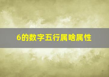 6的数字五行属啥属性