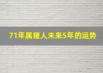 71年属猪人未来5年的运势