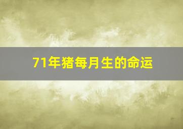 71年猪每月生的命运