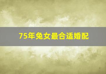 75年兔女最合适婚配