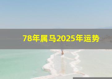 78年属马2025年运势