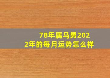 78年属马男2022年的每月运势怎么样