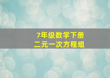 7年级数学下册二元一次方程组