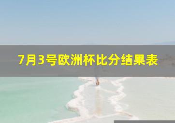 7月3号欧洲杯比分结果表