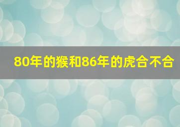 80年的猴和86年的虎合不合