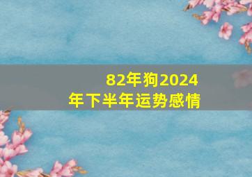 82年狗2024年下半年运势感情