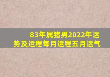 83年属猪男2022年运势及运程每月运程五月运气