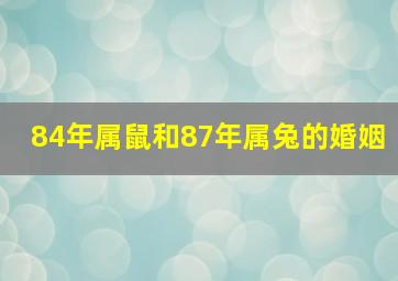 84年属鼠和87年属兔的婚姻