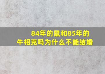 84年的鼠和85年的牛相克吗为什么不能结婚