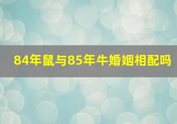 84年鼠与85年牛婚姻相配吗