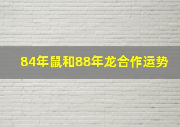 84年鼠和88年龙合作运势