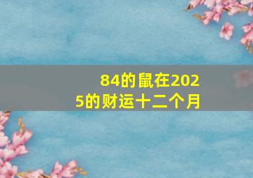 84的鼠在2025的财运十二个月