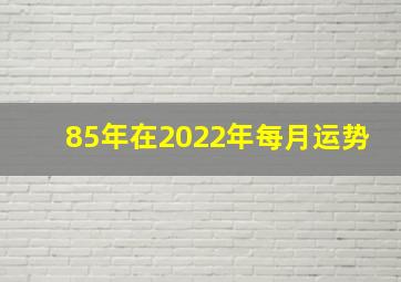 85年在2022年每月运势