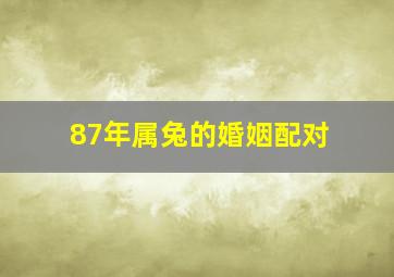 87年属兔的婚姻配对