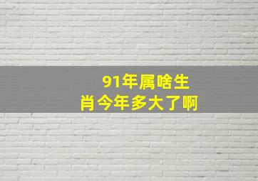 91年属啥生肖今年多大了啊