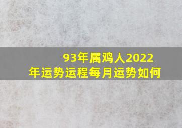 93年属鸡人2022年运势运程每月运势如何