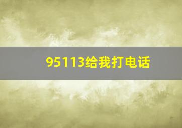 95113给我打电话