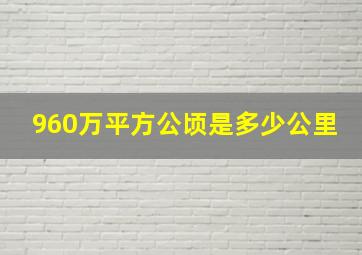 960万平方公顷是多少公里