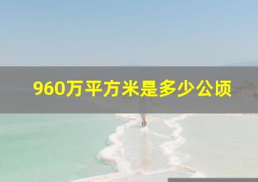 960万平方米是多少公顷