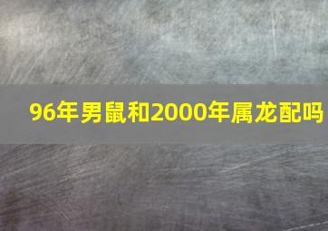 96年男鼠和2000年属龙配吗