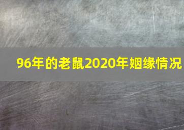 96年的老鼠2020年姻缘情况