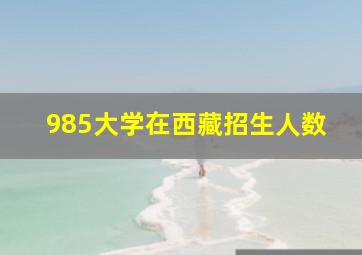 985大学在西藏招生人数