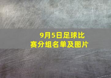 9月5日足球比赛分组名单及图片