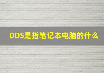 DDS是指笔记本电脑的什么