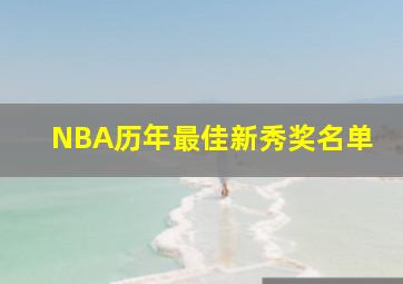 NBA历年最佳新秀奖名单