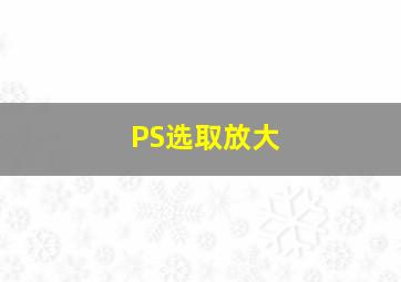 PS选取放大