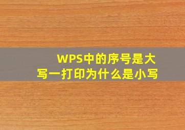 WPS中的序号是大写一打印为什么是小写