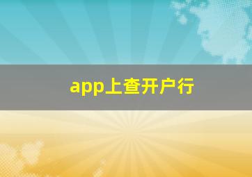 app上查开户行