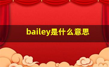 bailey是什么意思