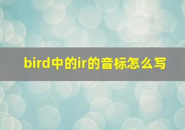 bird中的ir的音标怎么写