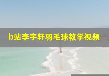 b站李宇轩羽毛球教学视频