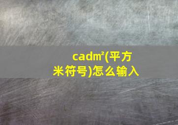 cad㎡(平方米符号)怎么输入