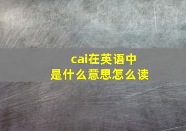 cai在英语中是什么意思怎么读