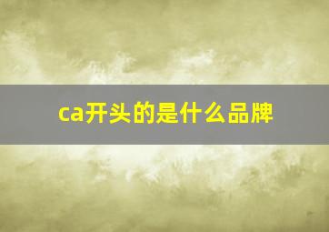 ca开头的是什么品牌