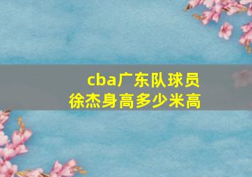 cba广东队球员徐杰身高多少米高