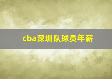 cba深圳队球员年薪