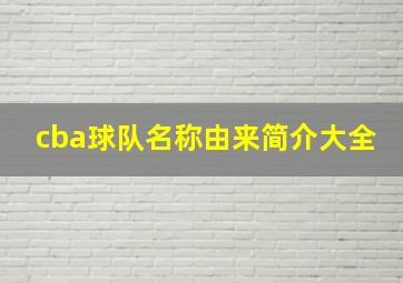 cba球队名称由来简介大全