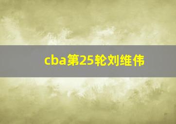 cba第25轮刘维伟