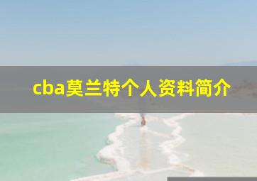 cba莫兰特个人资料简介