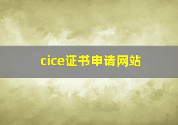 cice证书申请网站