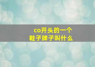 co开头的一个鞋子牌子叫什么